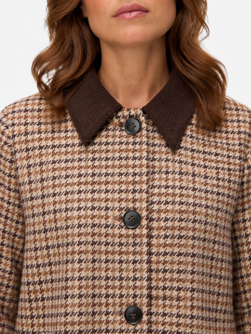Check A-Line Coat