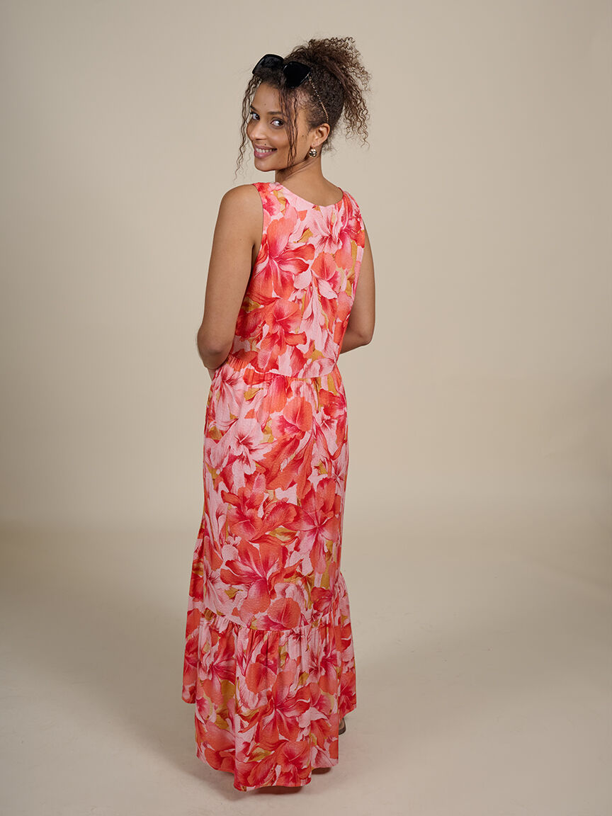Printed Jacquard Sleeveless Maxi Dress  Image 2