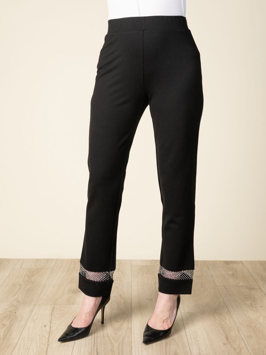 Pull-On Pants With Mesh and Bling