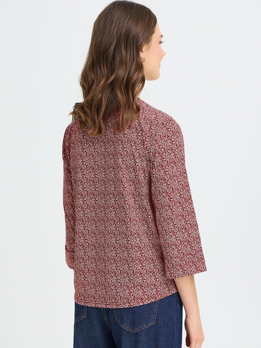 Mid Sleeve Crew Neck Top Image 2