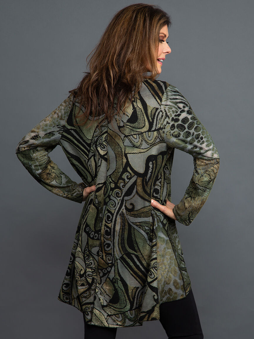 Open Front Nature Print Cardigan Image 5