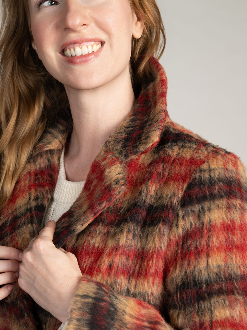 Plaid Double Breasted Coat