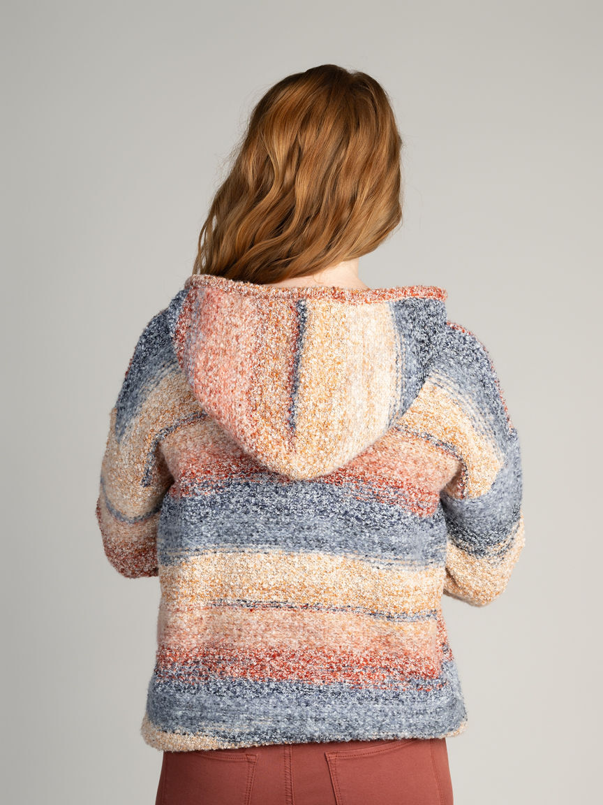 Boucl&eacute; Knit Hooded Sweater