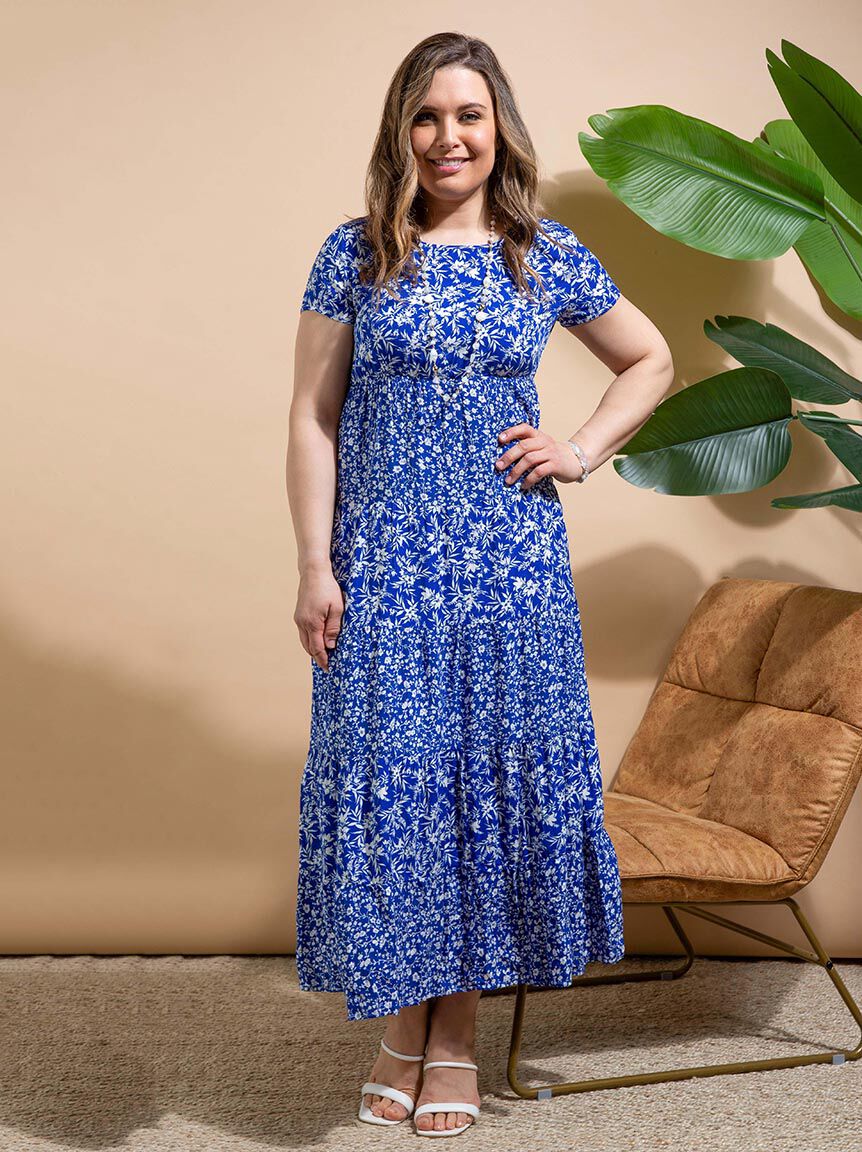 Floral Maxi Dress w/ Pockets Image 1