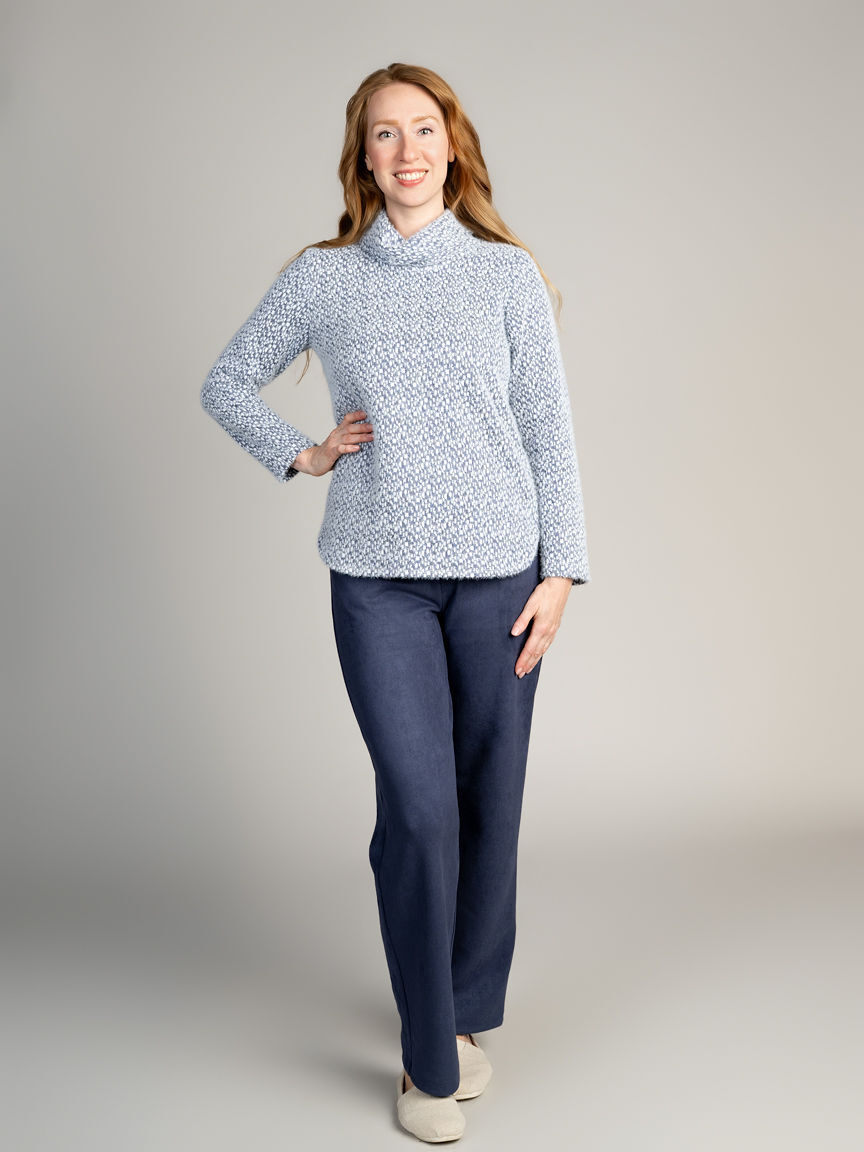 Textured Cowl Neck Sweater