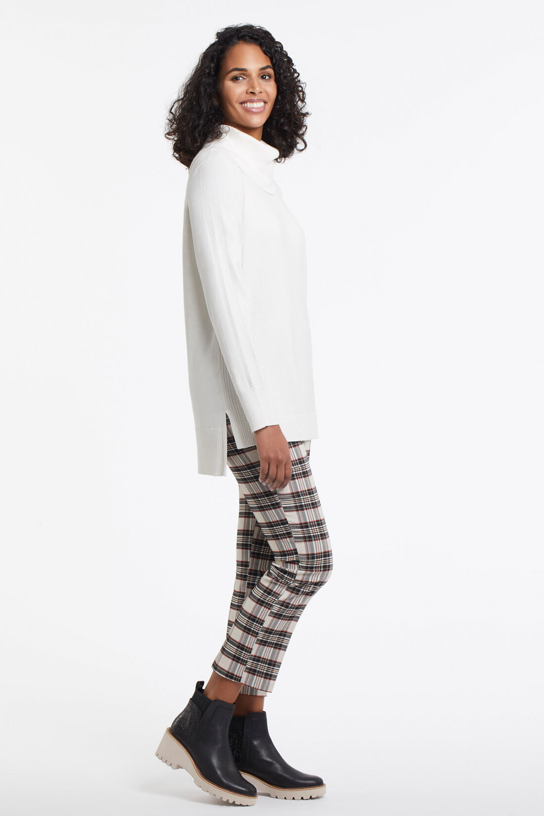 Turtleneck Hi-Lo Tunic Sweater Image 3