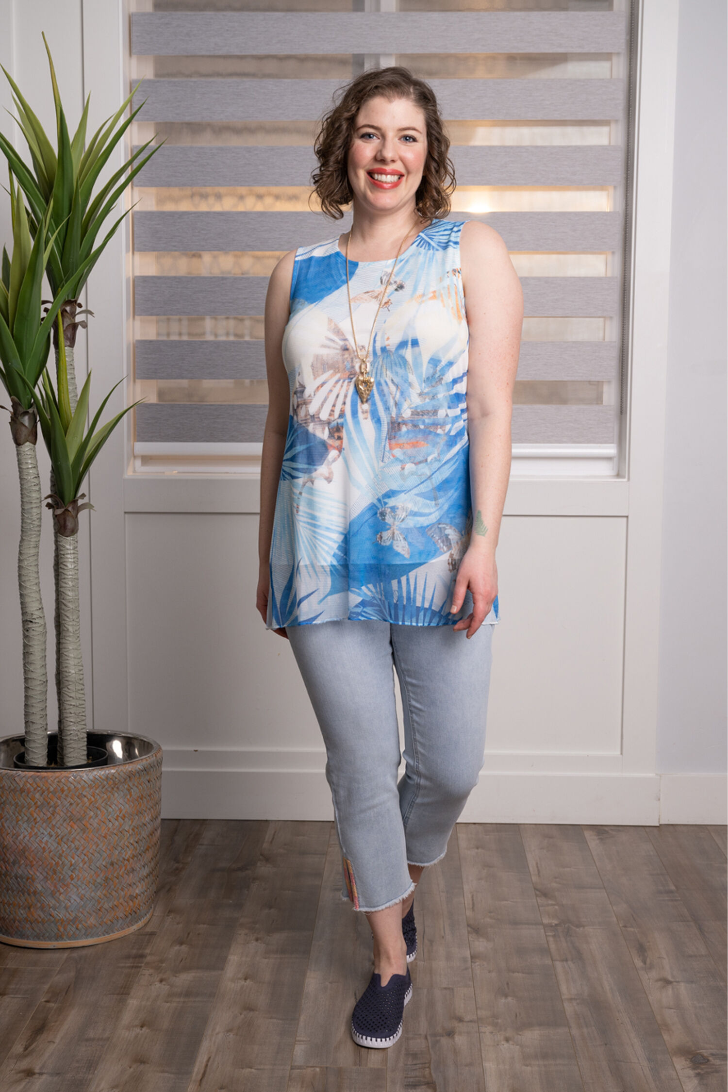 Sleeveless Mesh Layered Top Image 1