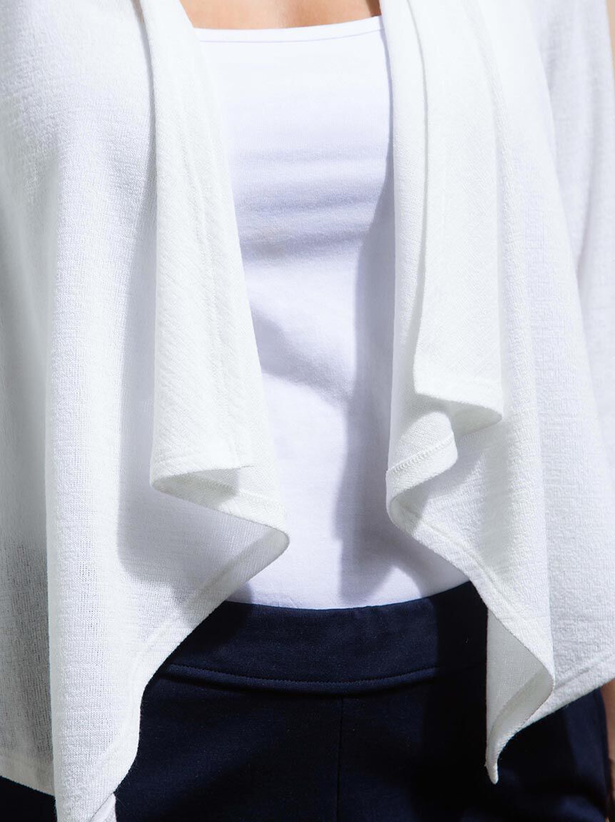 &frac34; Sleeve Cropped Cardigan Image 5