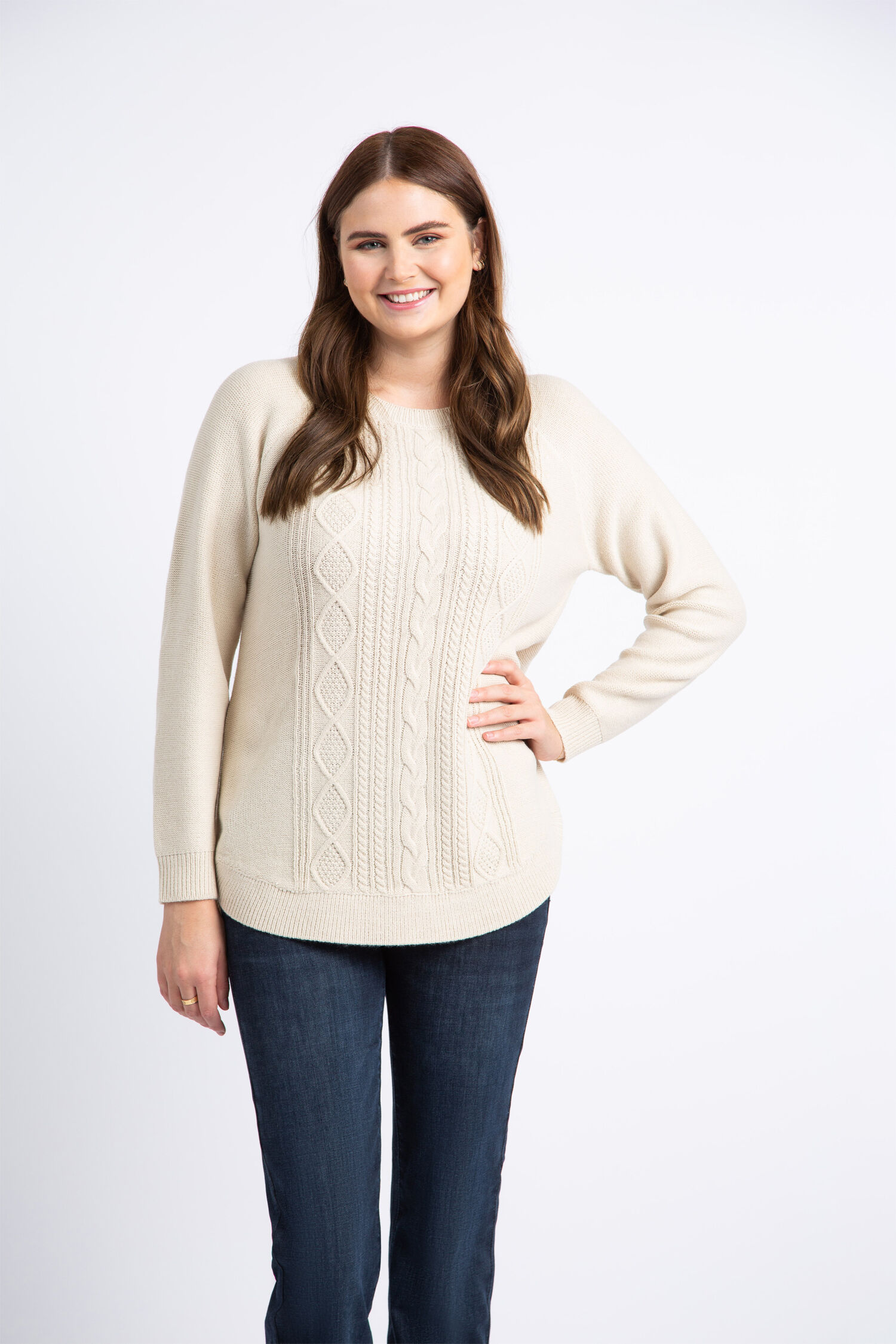 Long Sleeve Cable Knit Sweater  Image 2