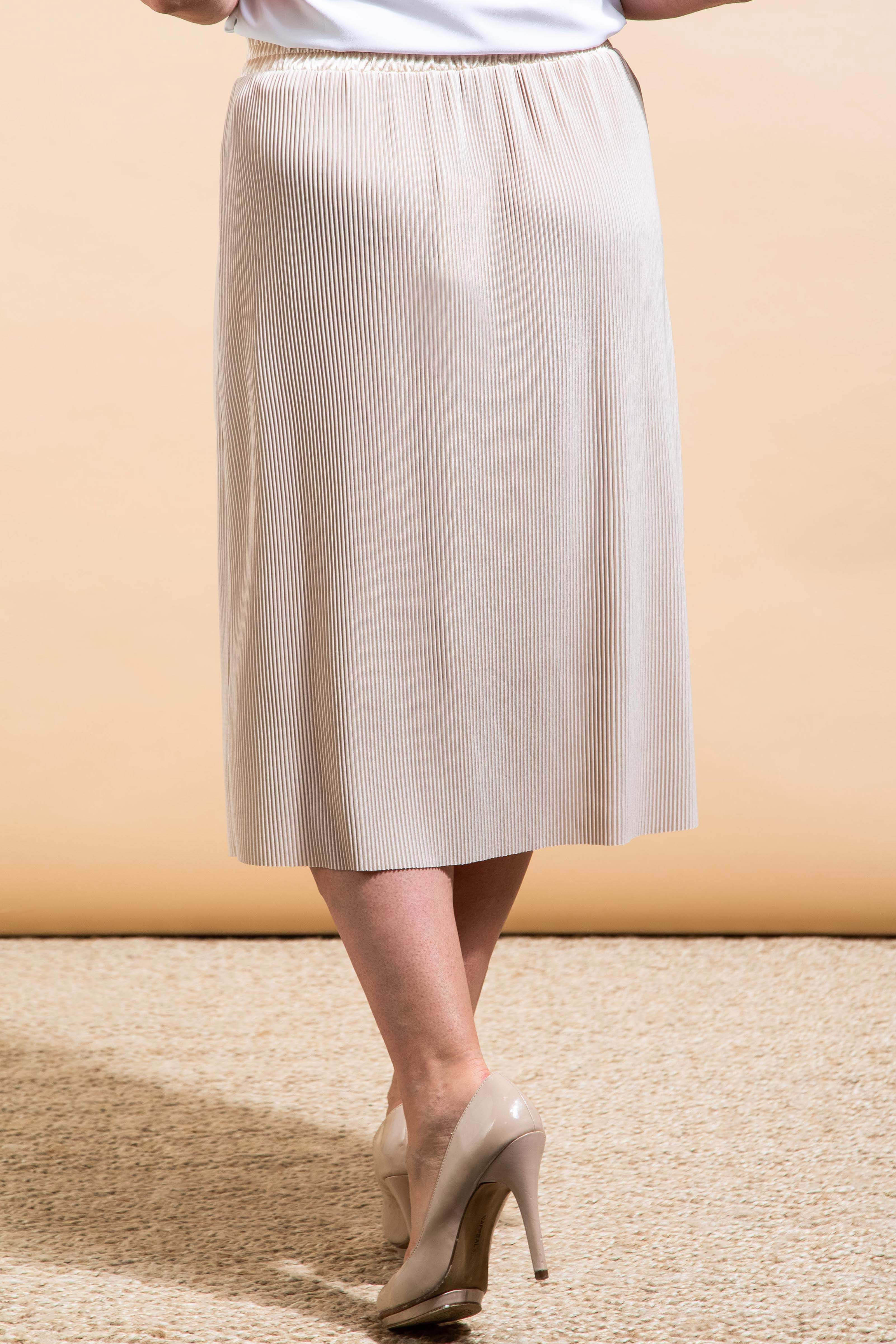 Pleated Satin Midi Skirt Image 3