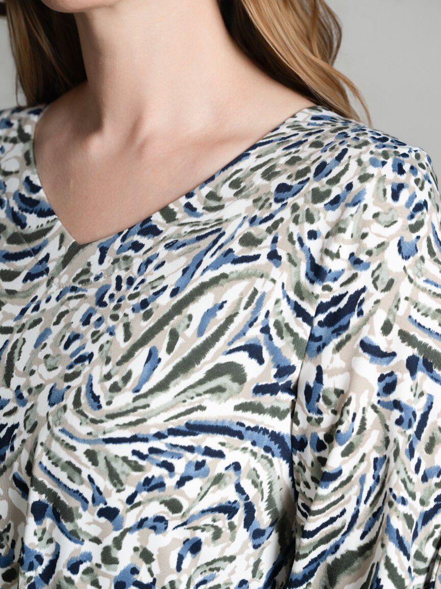 Elbow Sleeve V-Neck Top
