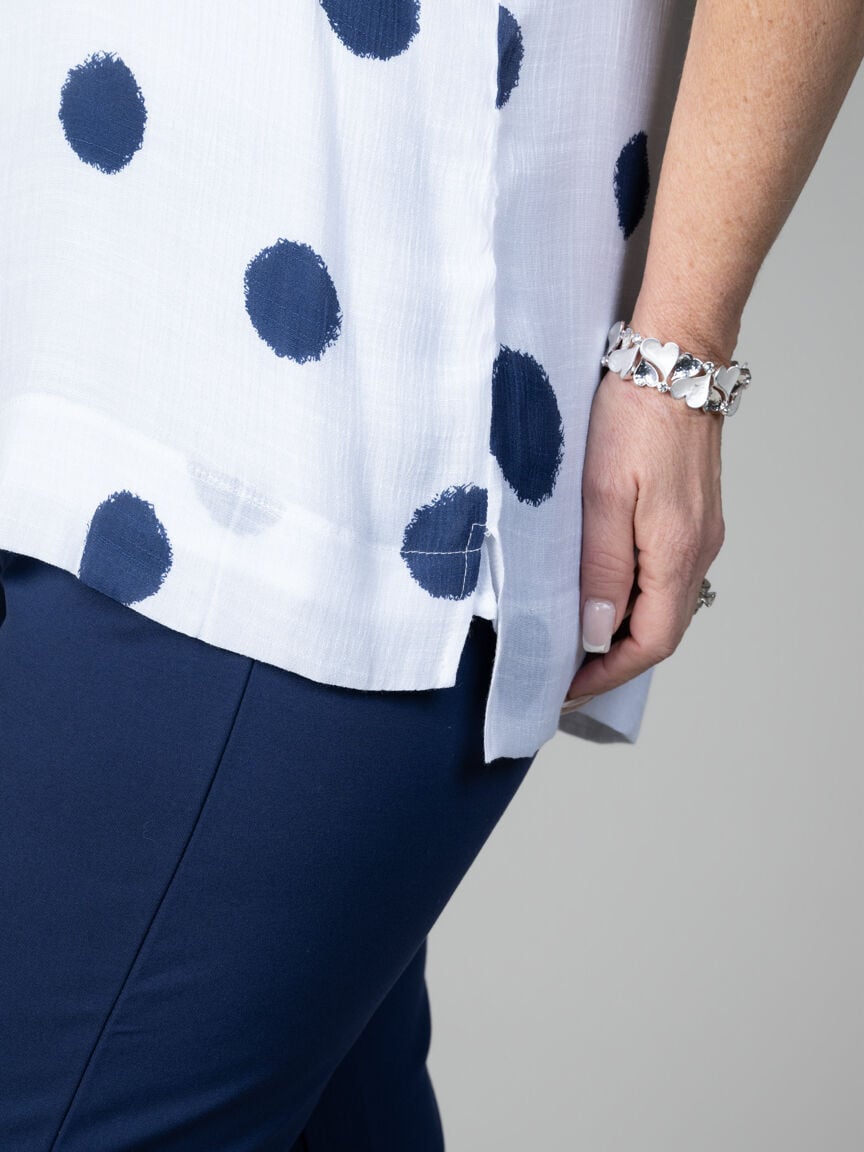 Short Sleeve Circle Print Top