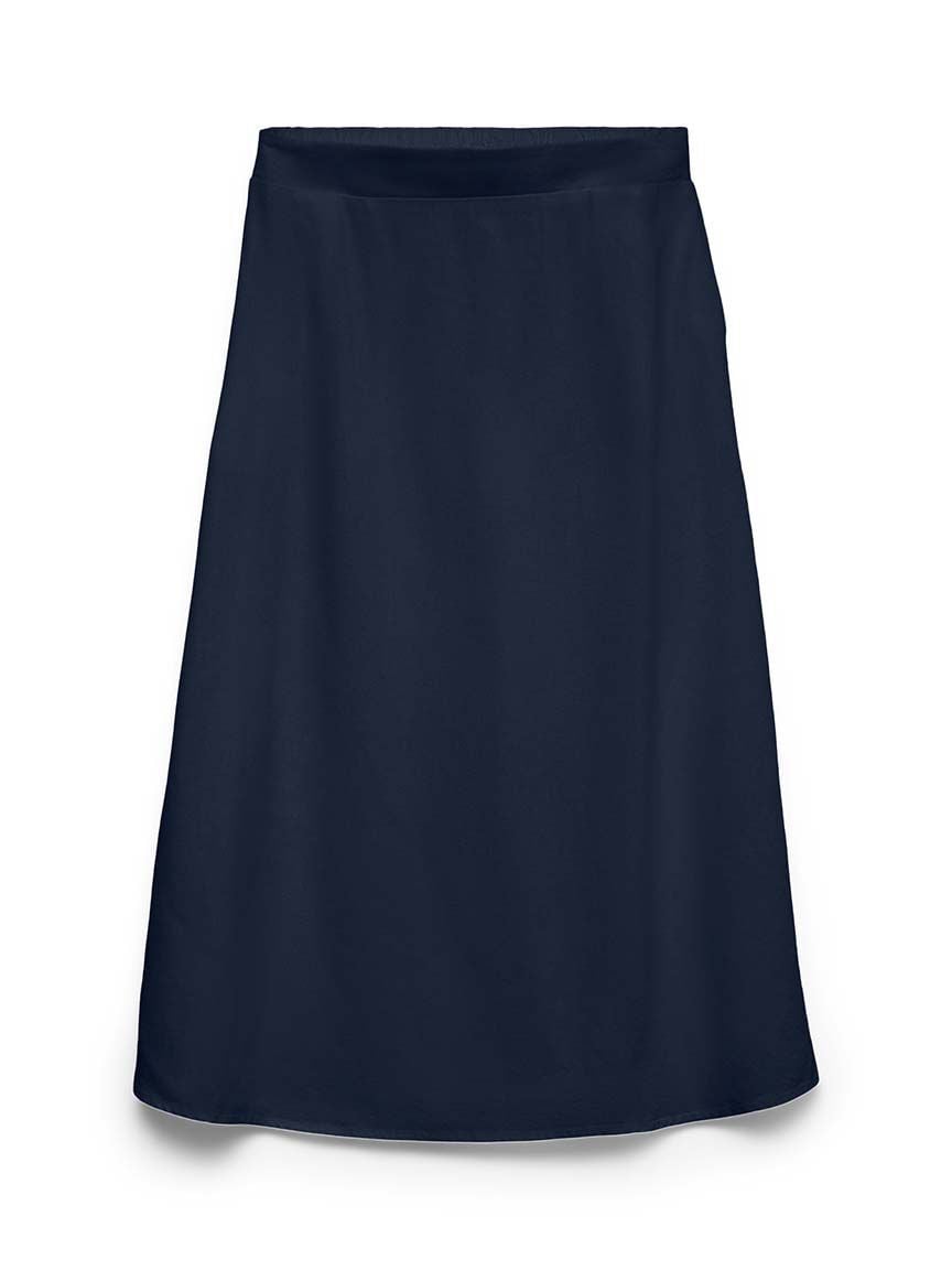 Linen Blend Midi Skirt