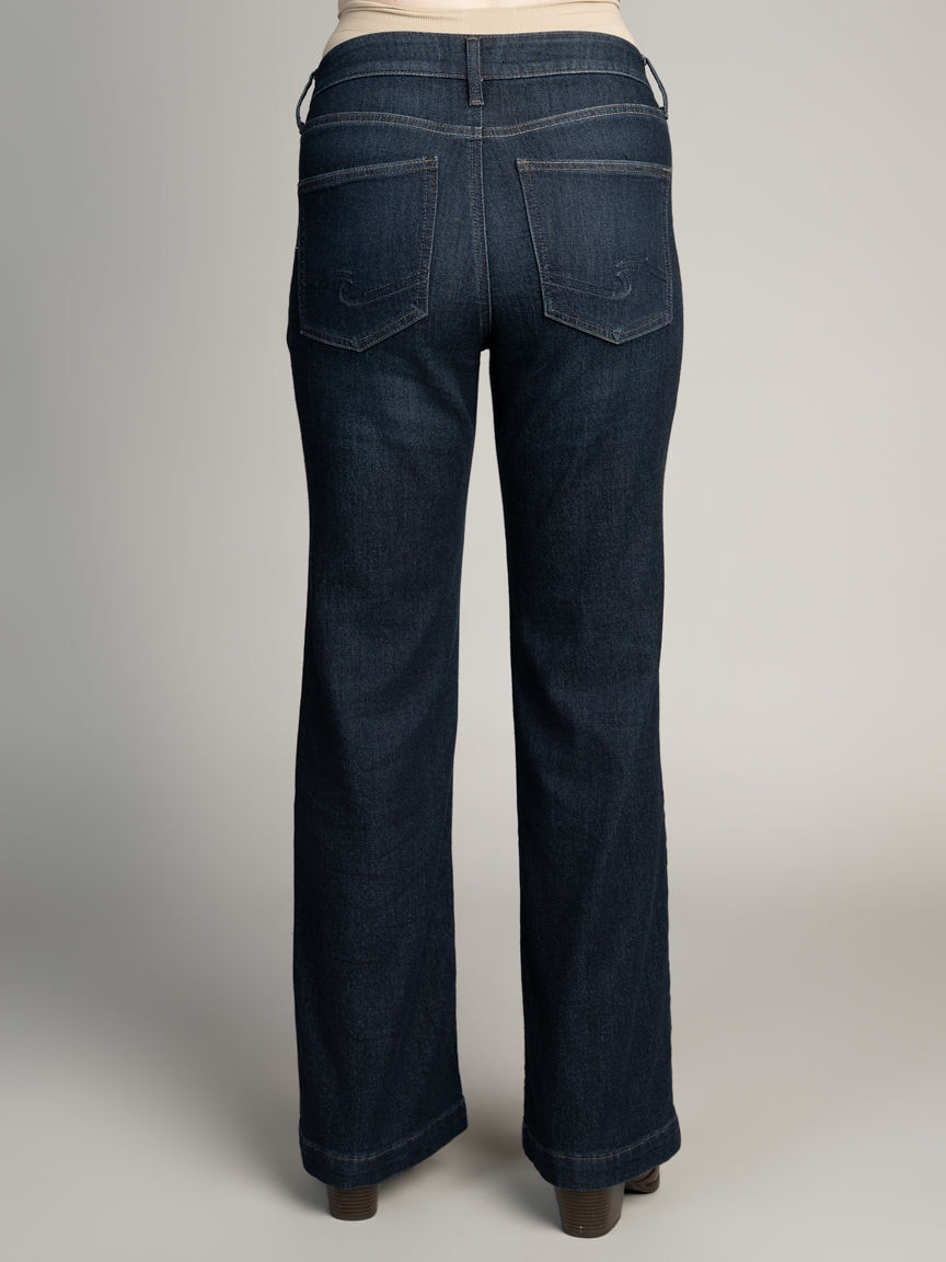Silver AVERY High waisted Wide Leg Denim Jean.