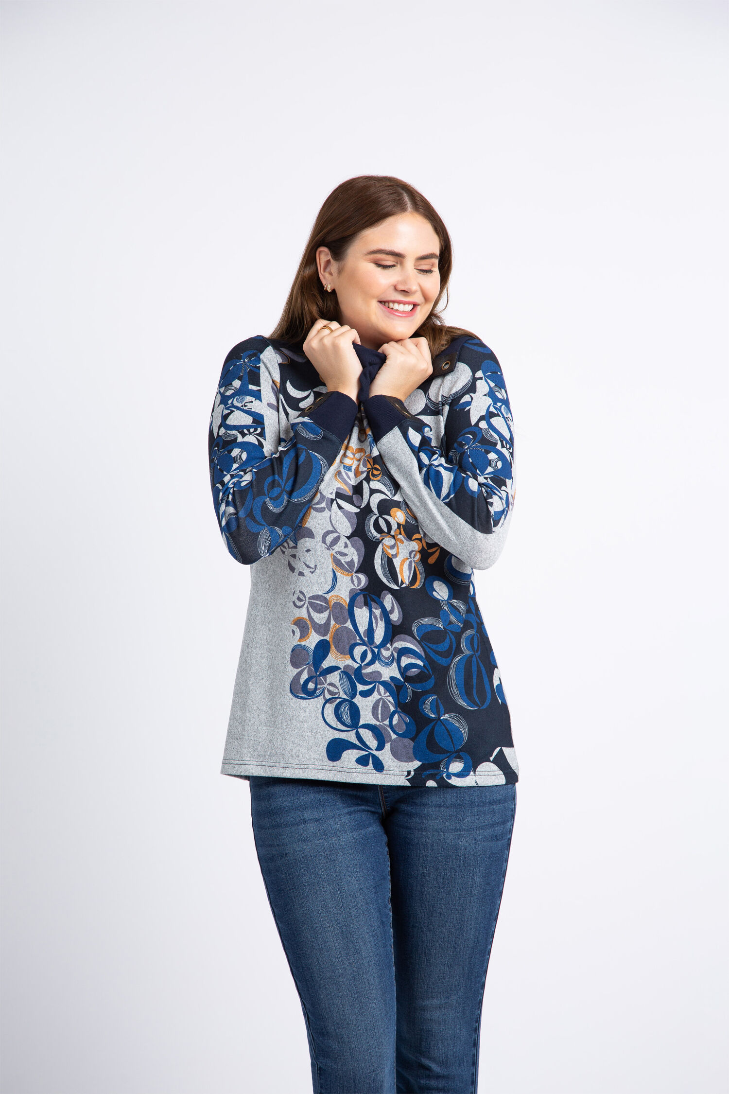 Long Sleeve Cowl Neck w/ Grommets  Image 2