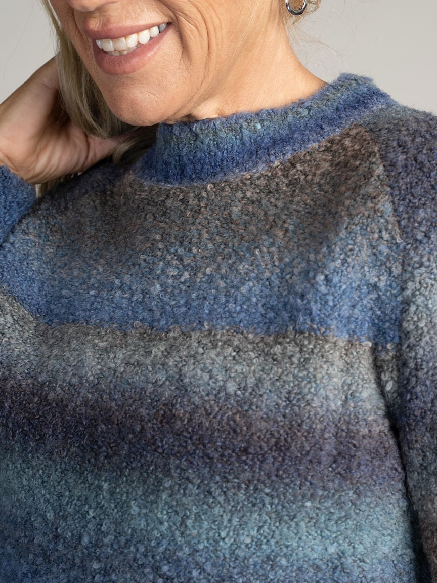 Ombre Stripe Boucle Sweater