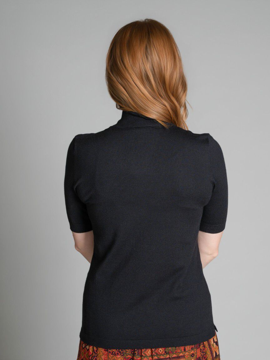 Elbow Sleeve Mock Neck Top Image 4