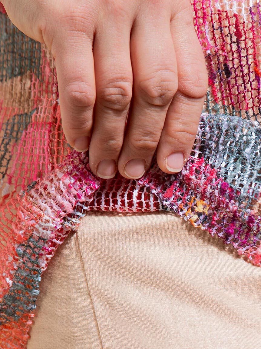 Mesh Overlay Short Sleeve Top Image 5