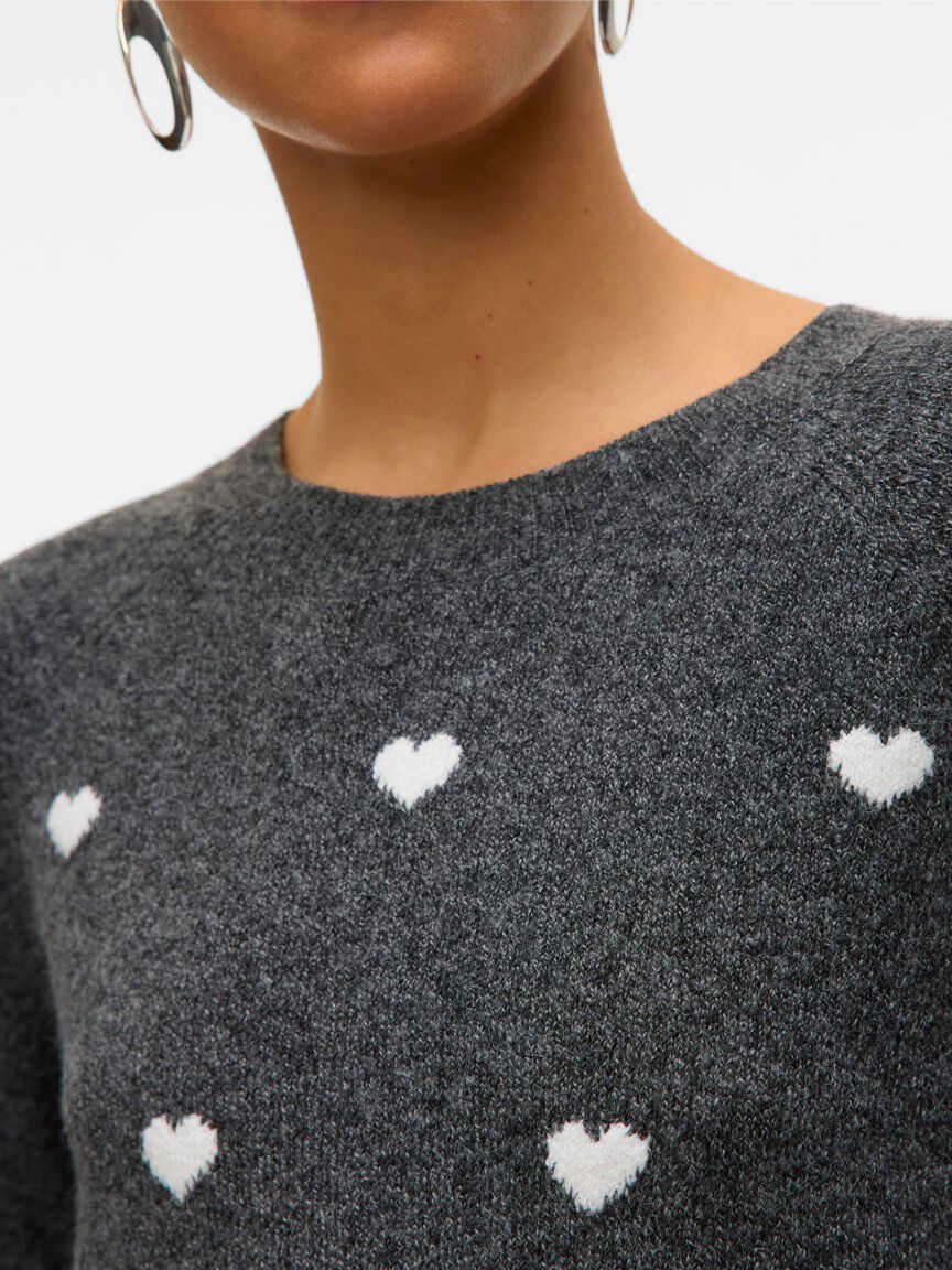 Lightweight Heart Print Sweater