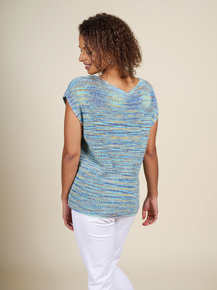 Space Dyed Cap Sleeve Sweater   Image 2