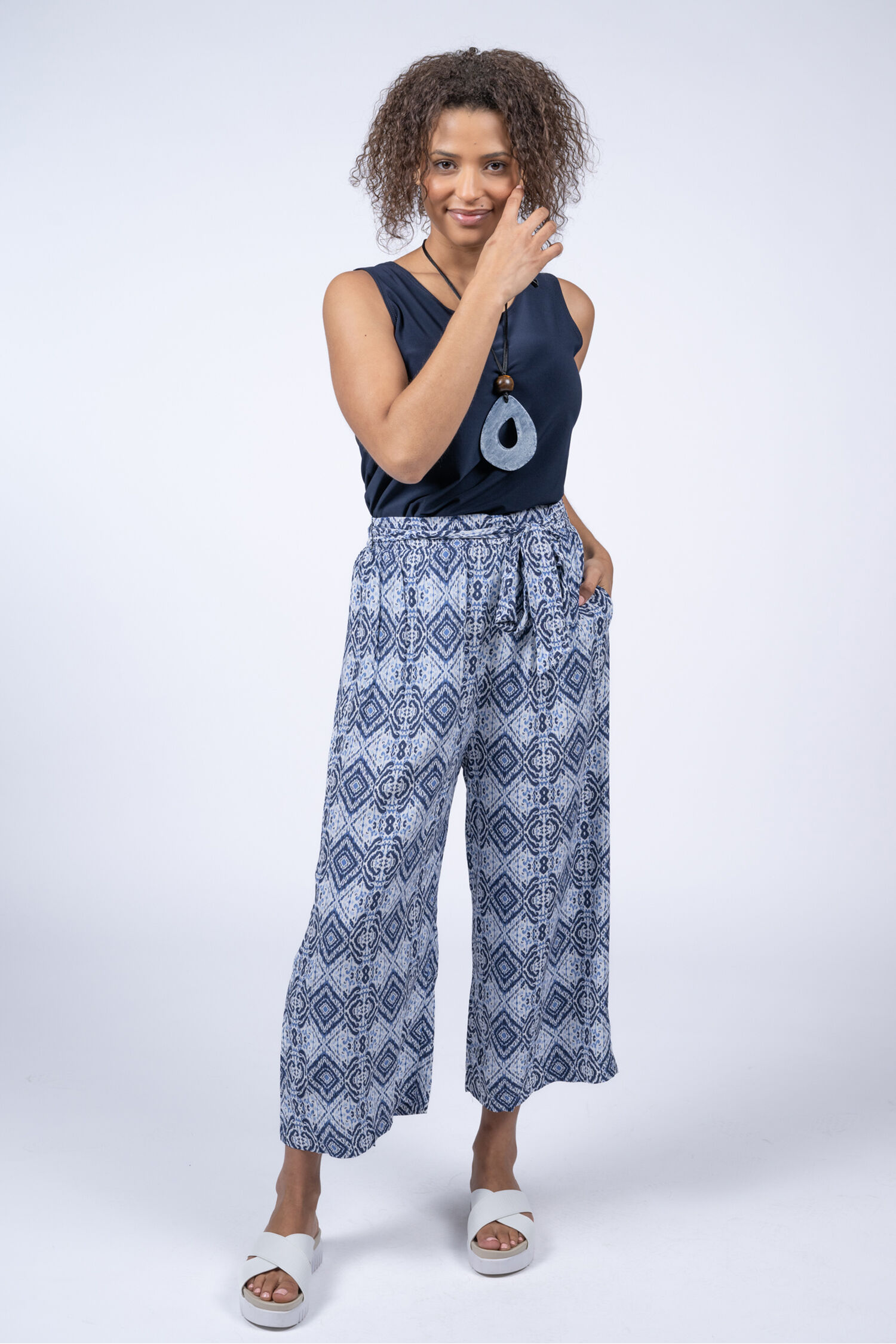Geo Print Palazzo Trouser Image 1