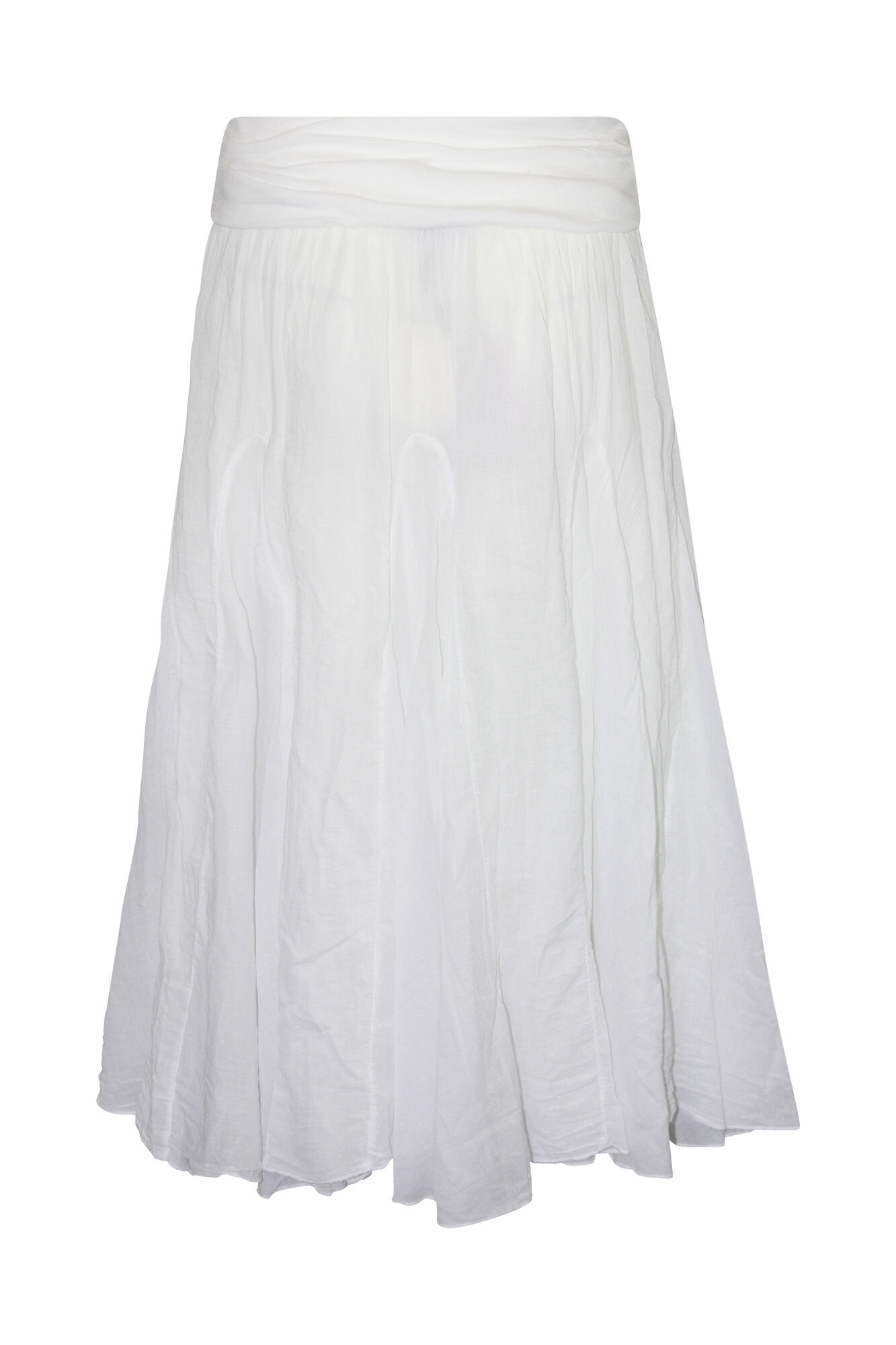 Cotton A-Line Skirt with Fold Over Waist Image 2