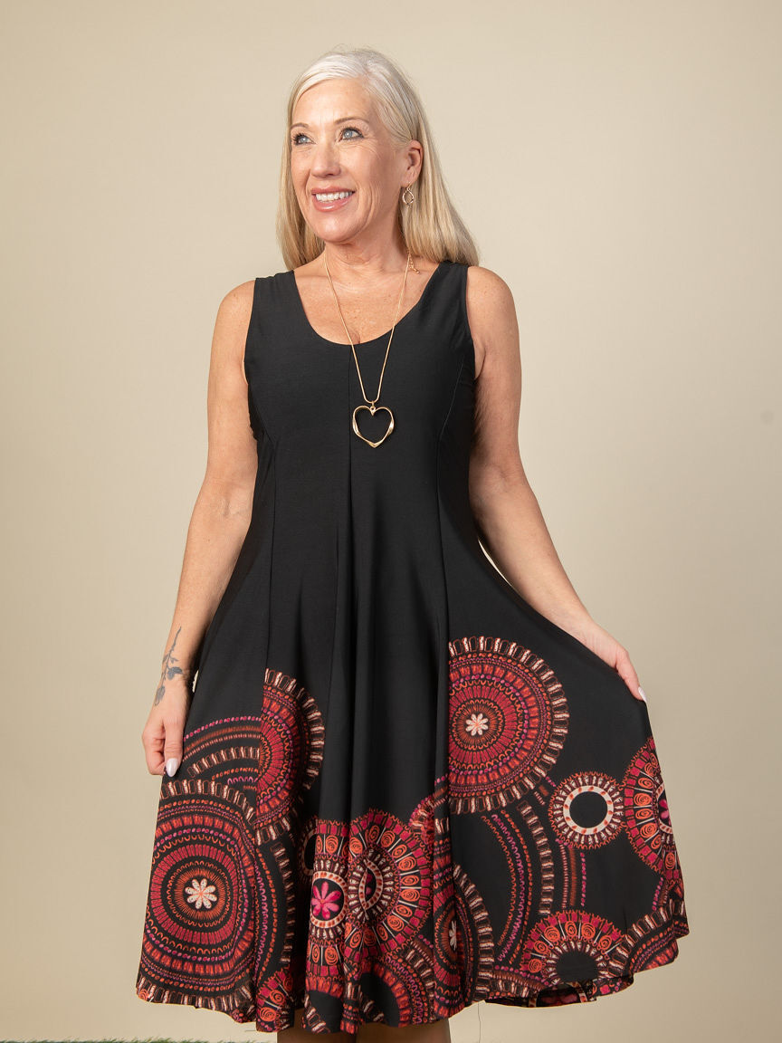 Sleeveless Printed Scoop Neck Midi Dress Image 3