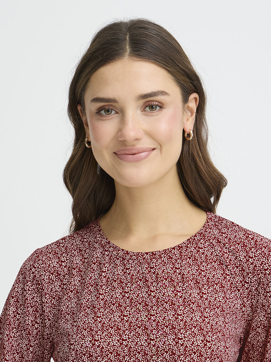 Mid Sleeve Crew Neck Top Image 3