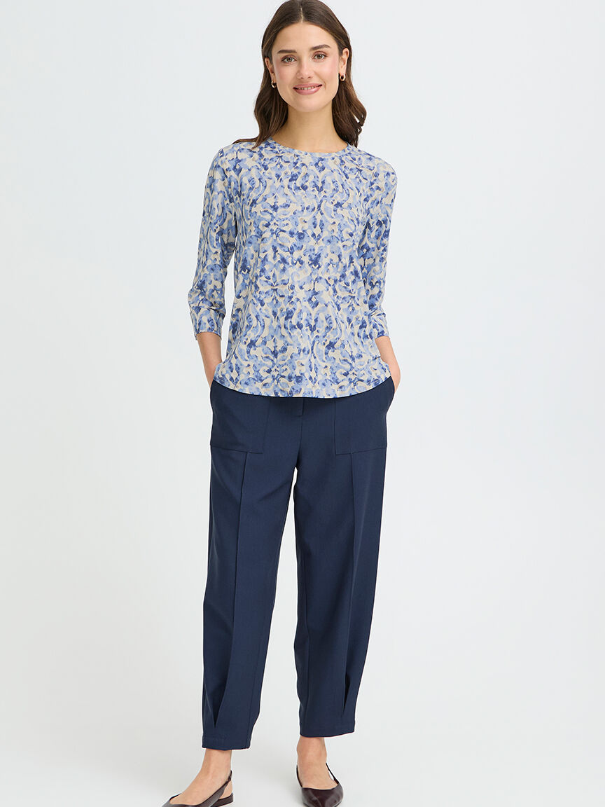 Mid Sleeve Crew Neck Top Image 5