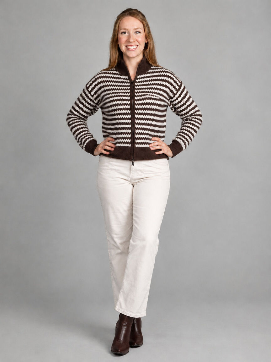 Zip-Up Mock Neck Cardigan