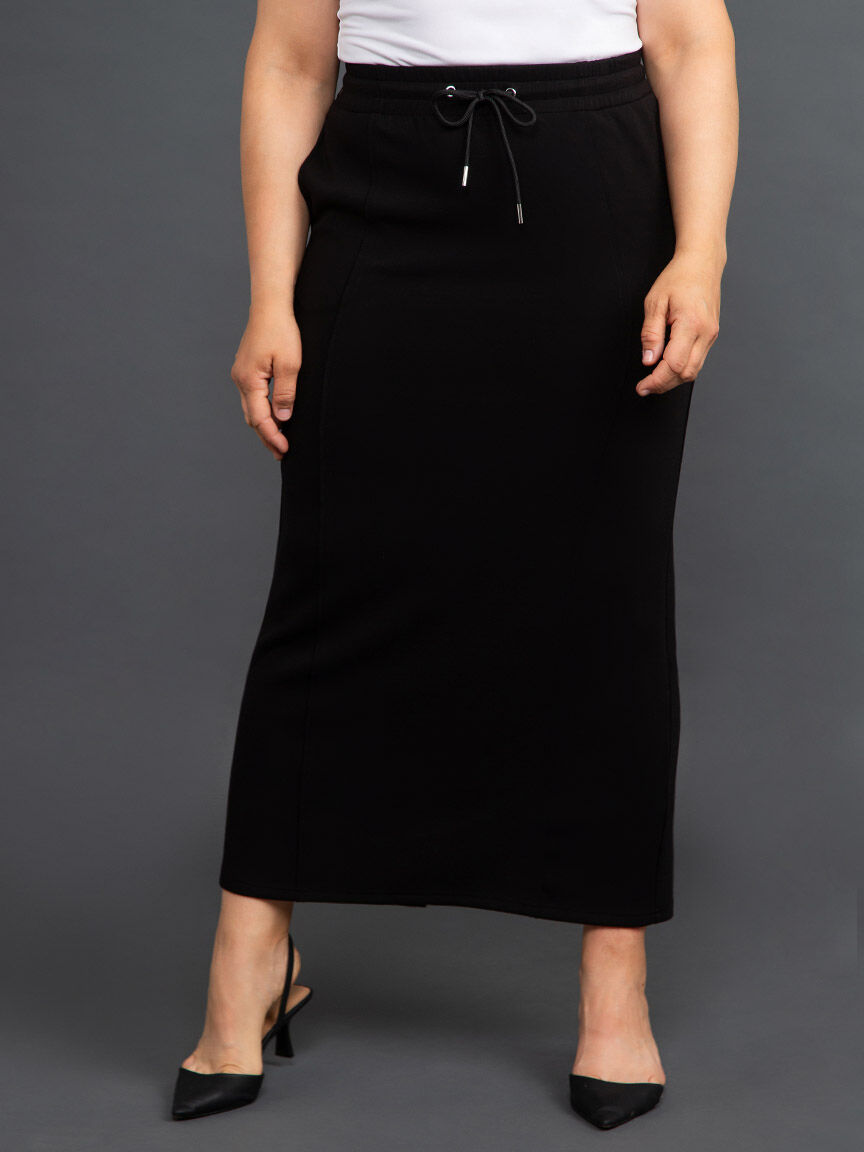 Soft Jersey Maxi Skirt w/ Back Slit Image 2