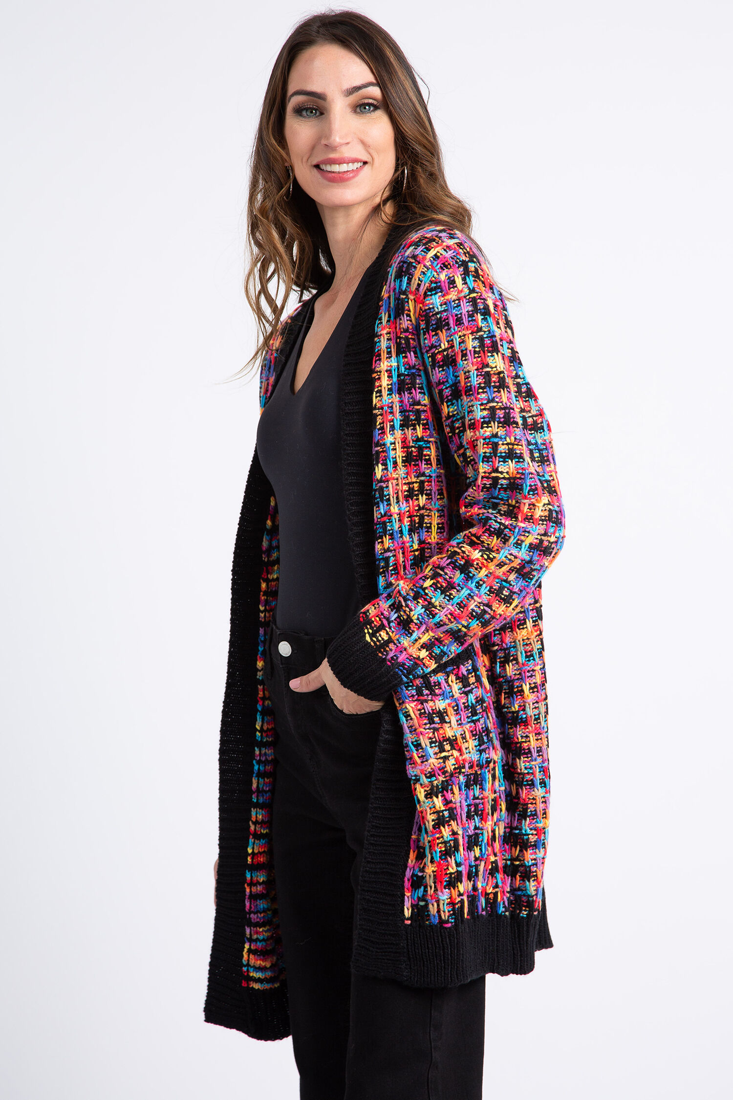 Multi-Color Knit Cardigan Image 2