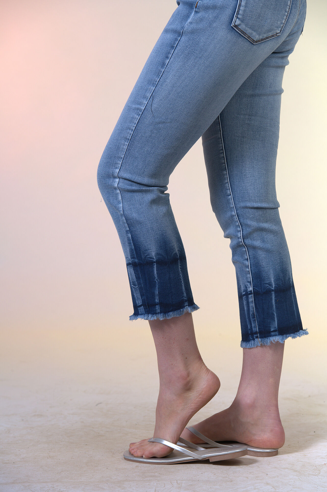 Tie Dye Crop Audrey Jean with Frayed Hem Image 4