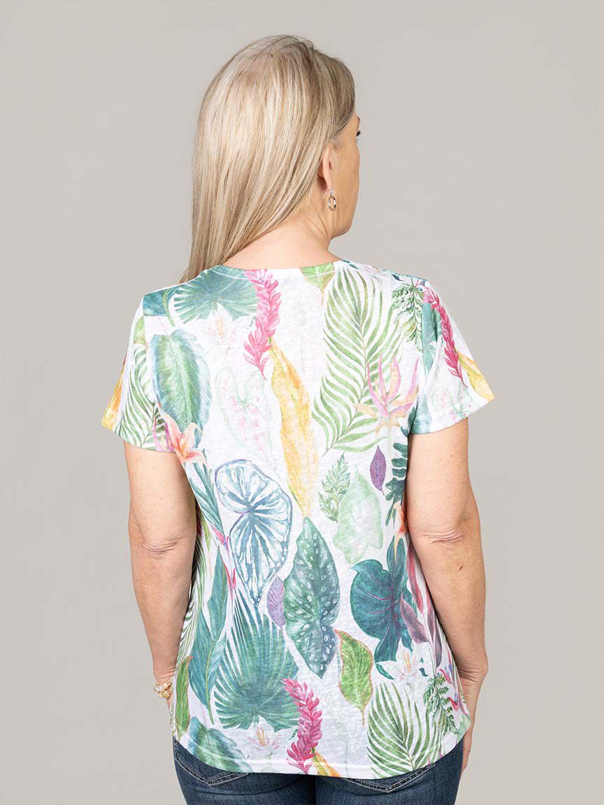 Henley Top with Roll-Tab 3/4 Sleeves