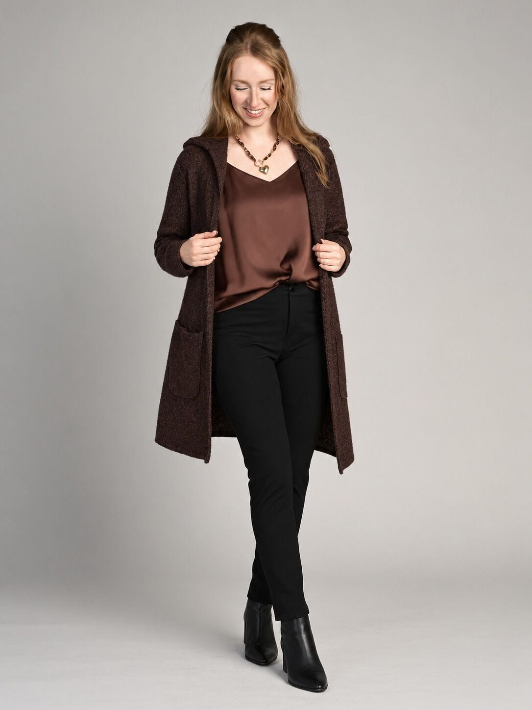 Hooded Open Front Cardigan