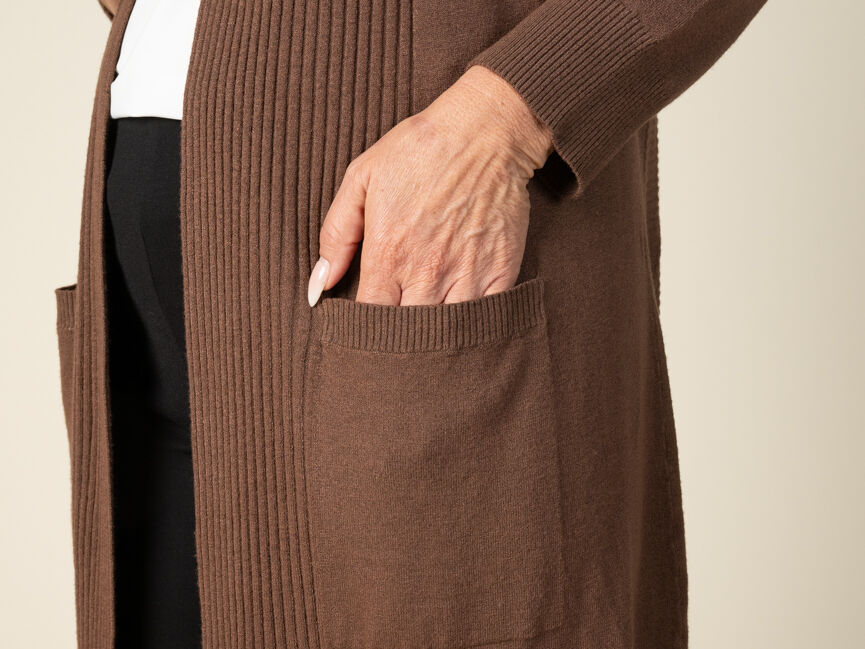 Long Sleeve Cardigan With Pockets Image 3