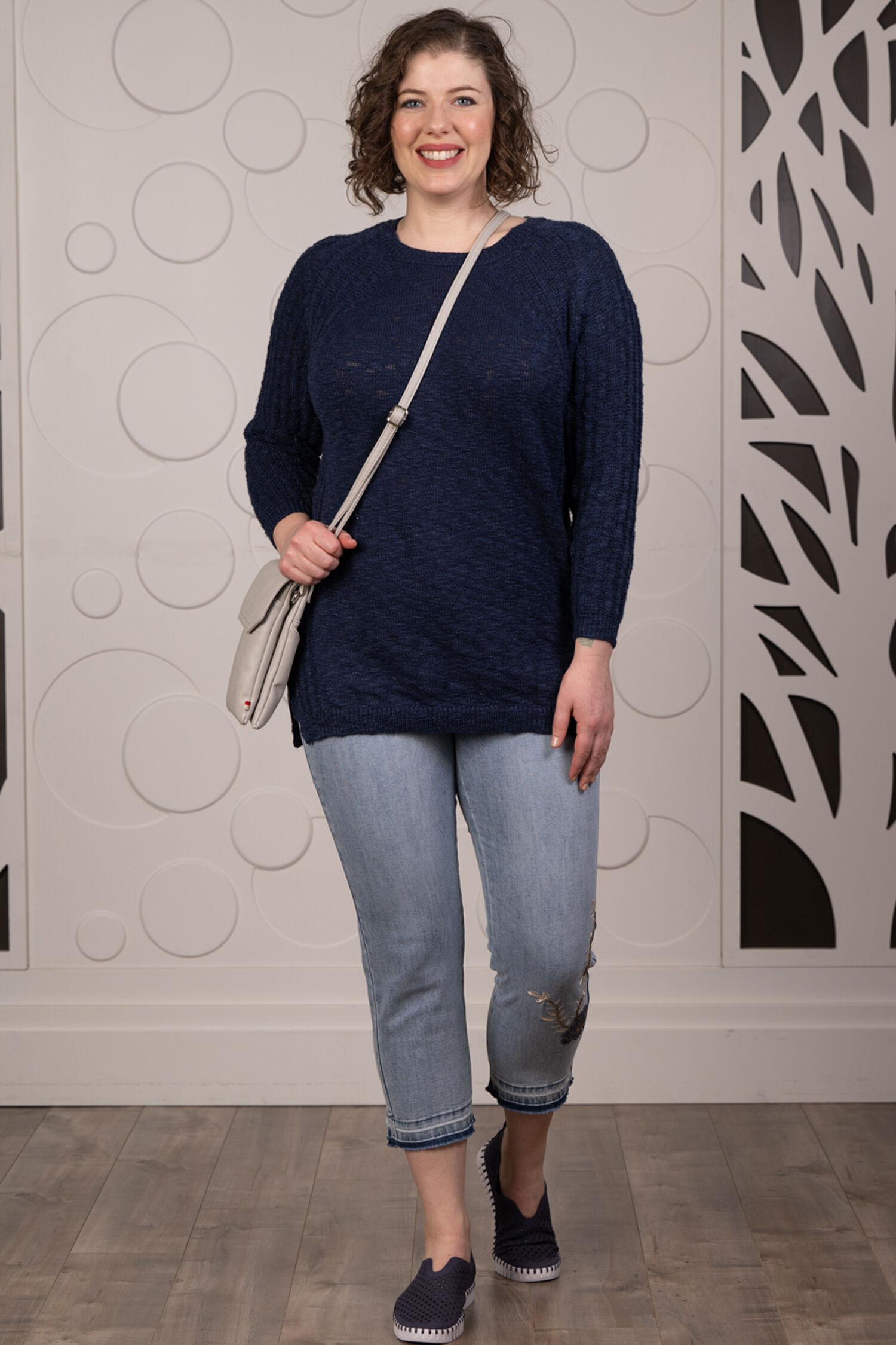 Embellished High Waist Cropped Jeans Image 1