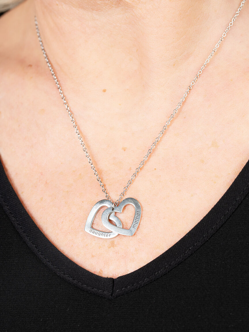Engraved Mother Daughter Pendant Necklace