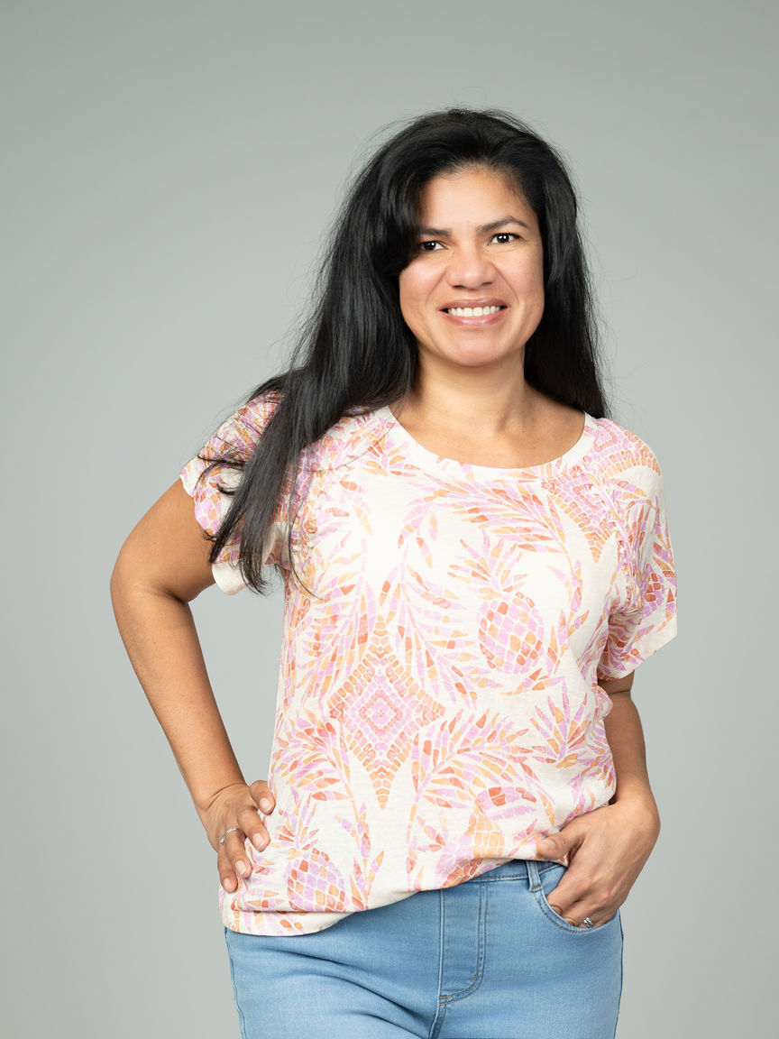 Boho Bloom Pleated Scoop Neck Top