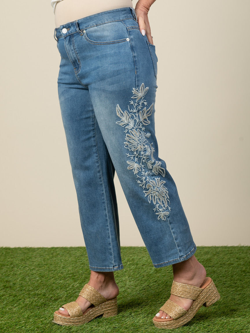 Audrey Mid Rise Girlfriend Crop Jeans Image 3