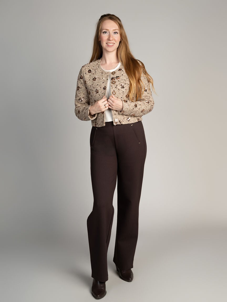 Sequin Tweed Cropped Jacket