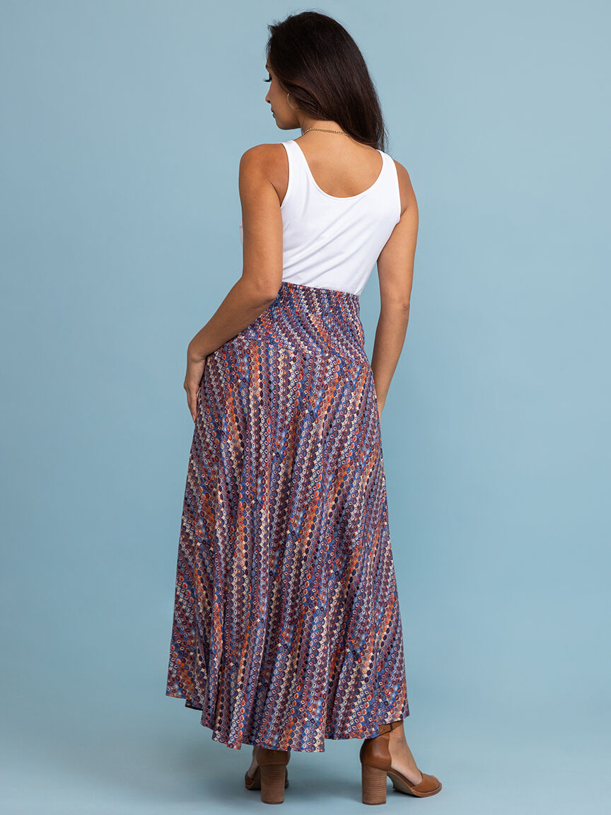 Printed Maxi Skirt with Braided Detail  Image 3