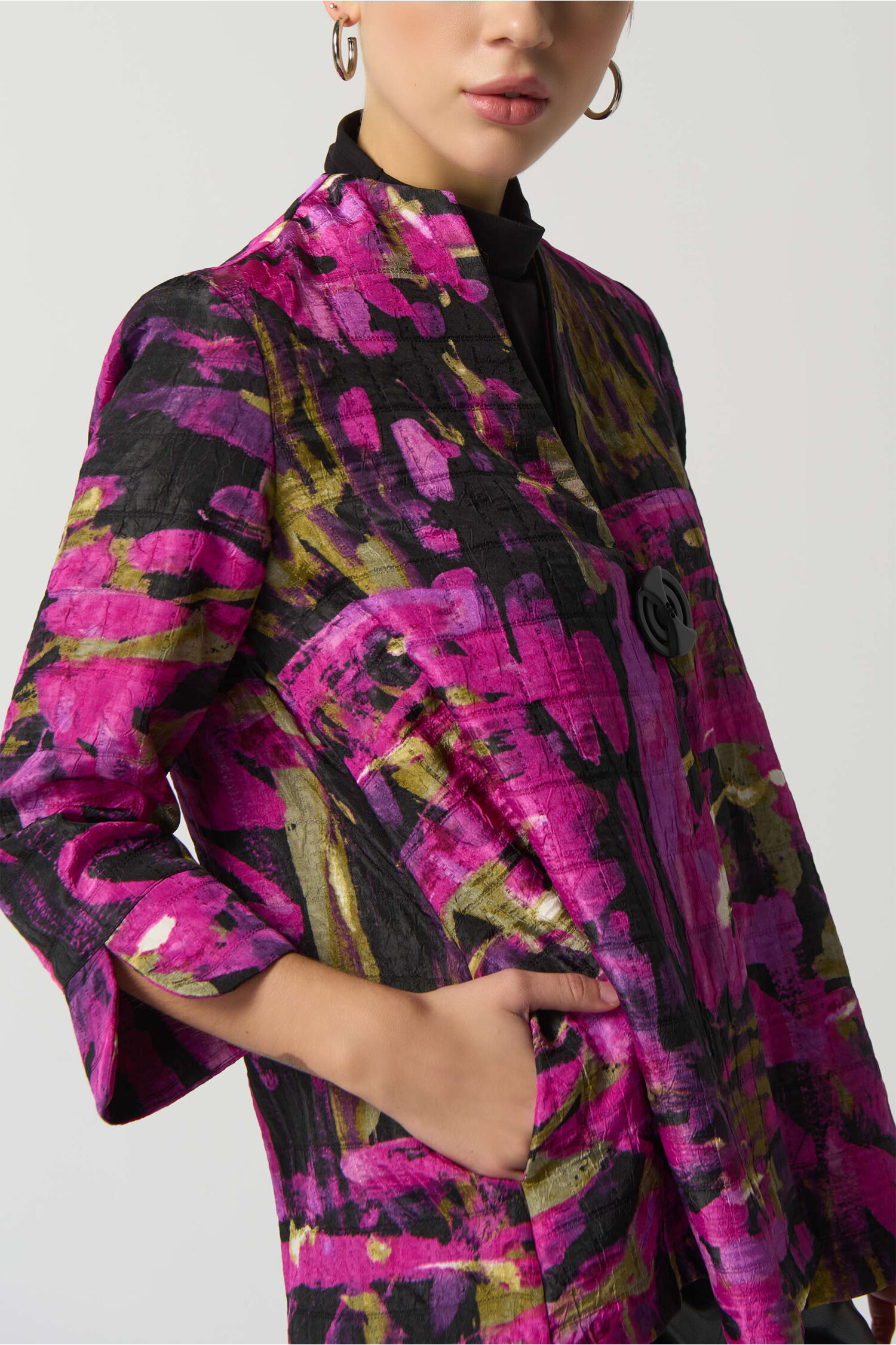 Abstract Print Trapeze Jacket  Image 3