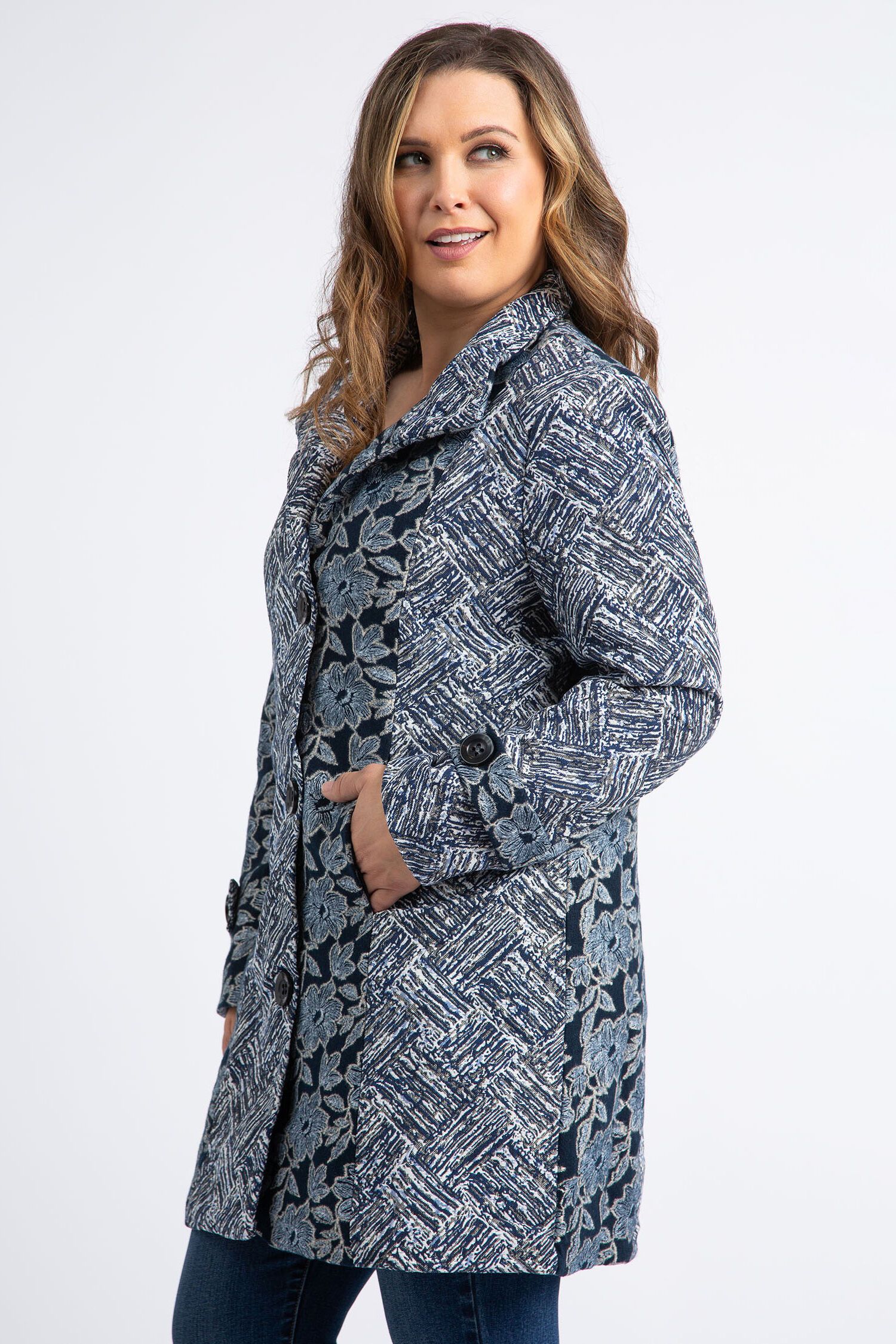 Mock Collar Tapestry Jacket  Image 2