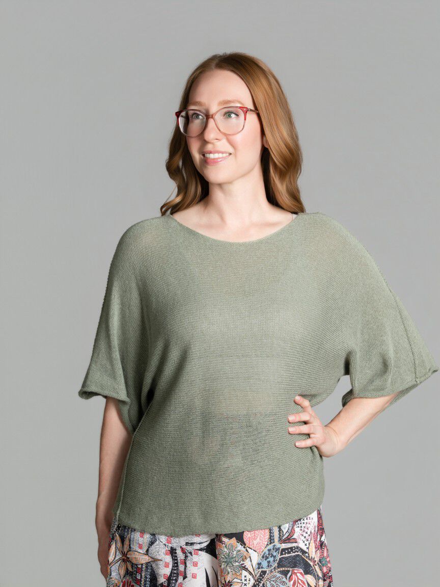 Short Sleeve Dolman Sweater Image 2