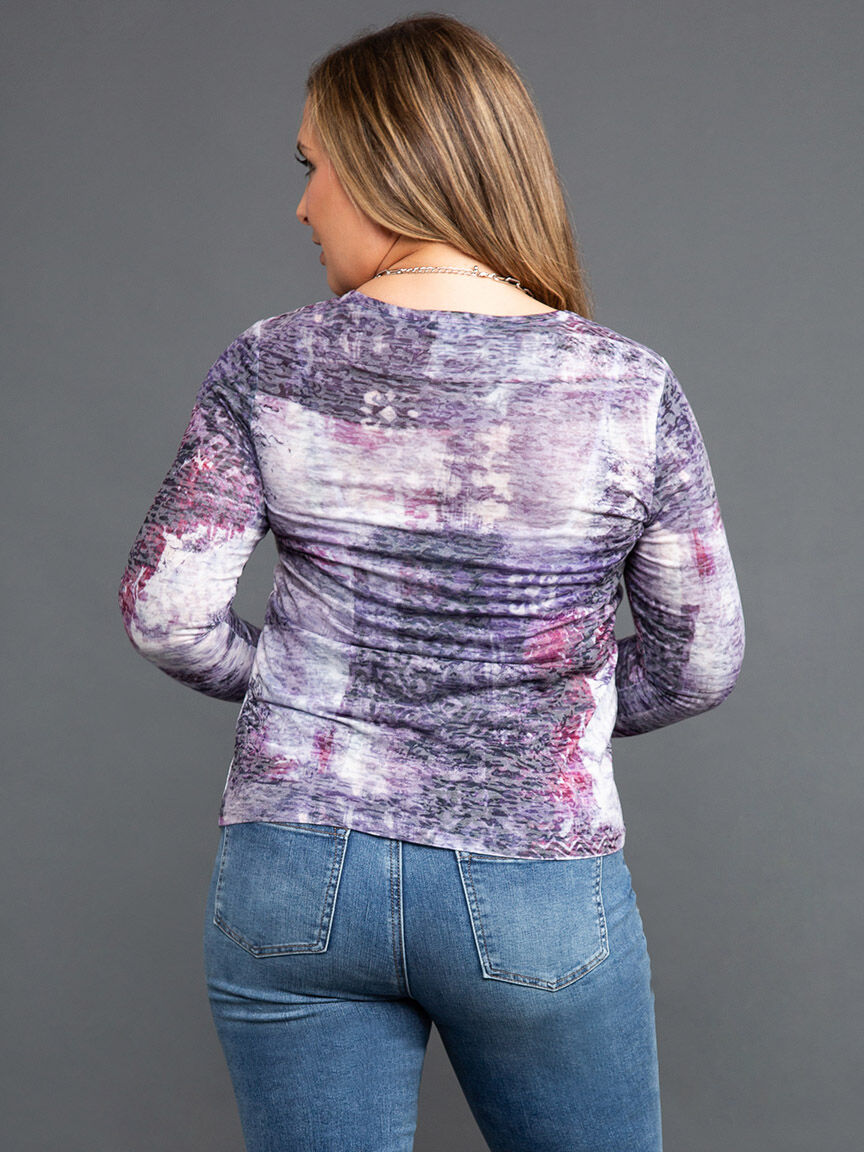 Long Sleeve Burnout Top w/ Hotfix Image 4