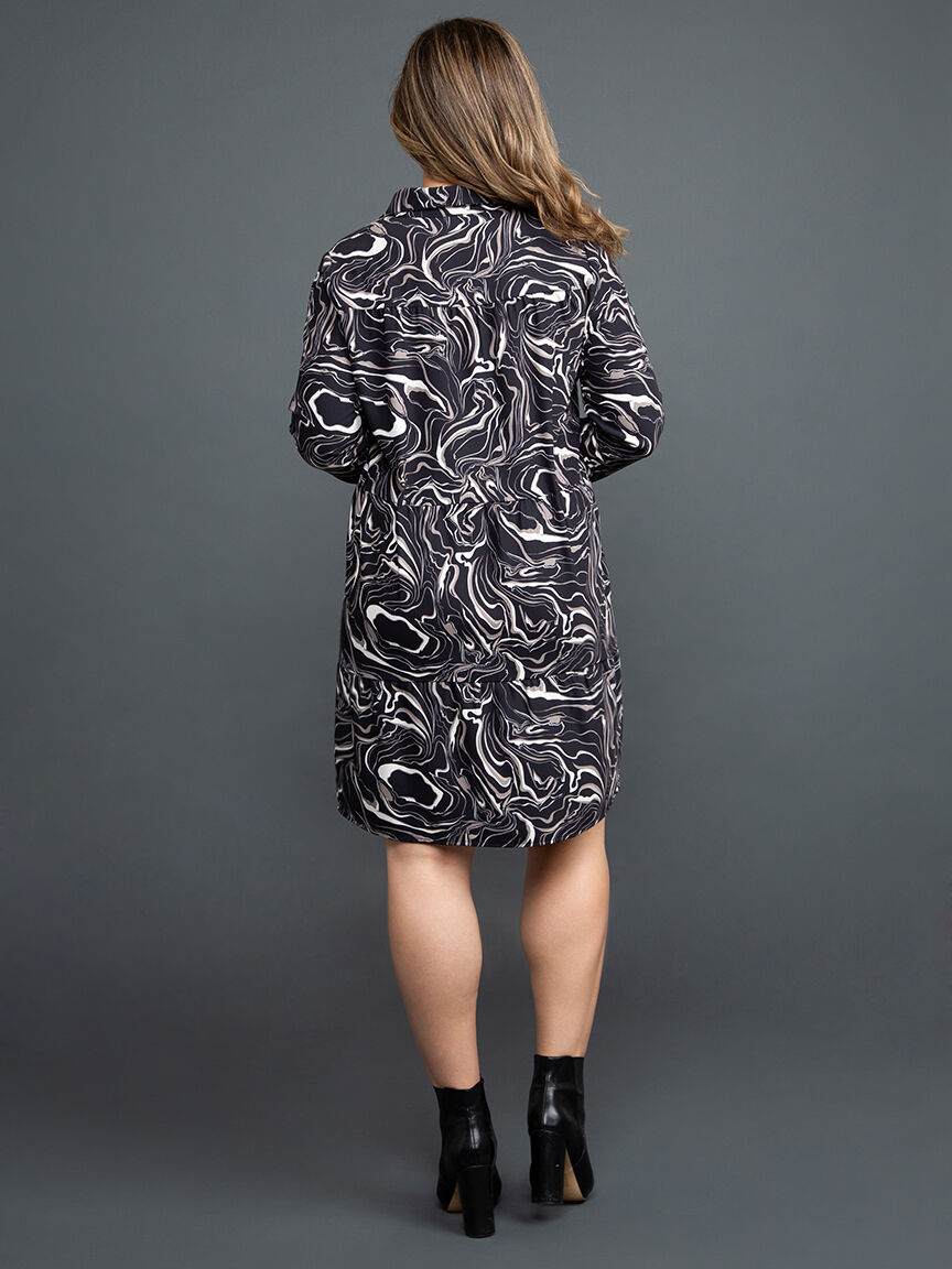 Knee Length Button Up Shirt Dress