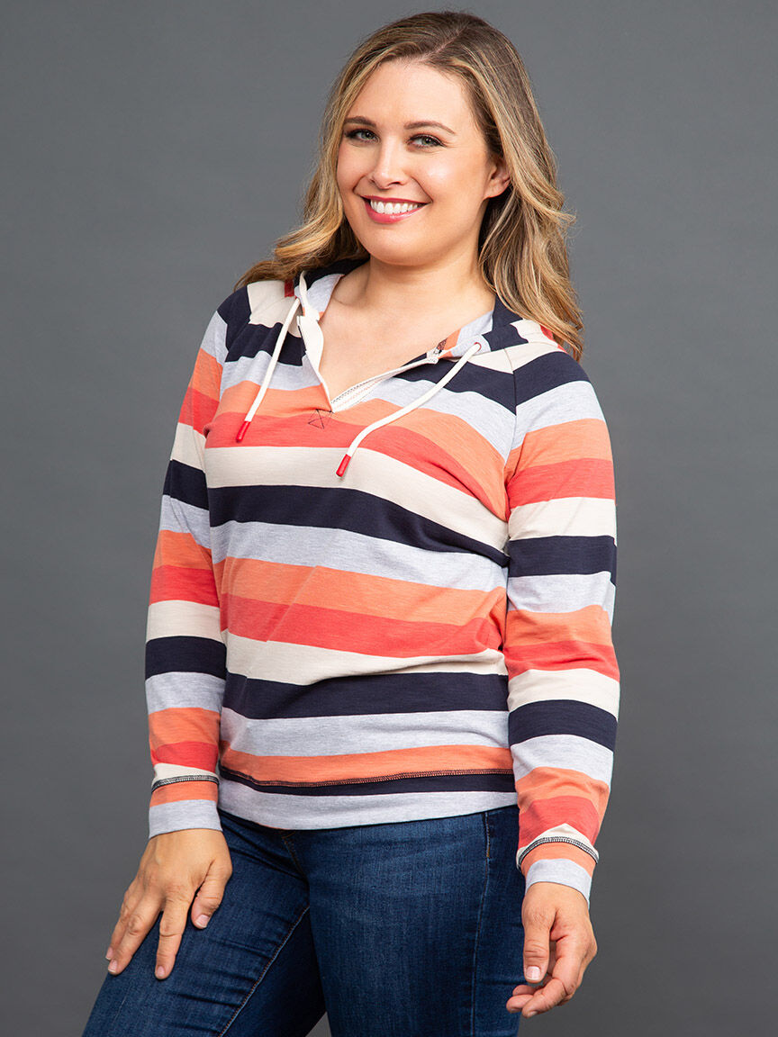 Long Sleeve Cotton Jersey Hooded Top Image 2