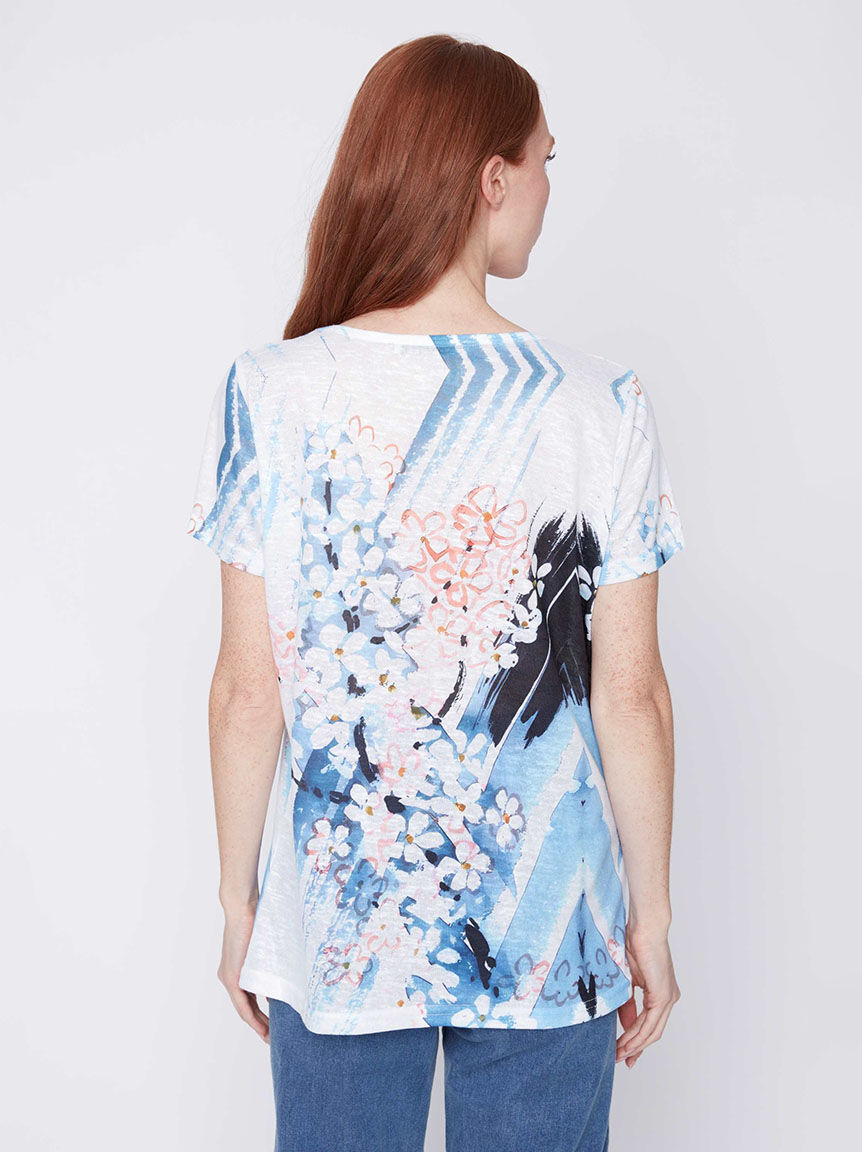 Rhinestone Embellished Short Sleeve Top Image 2