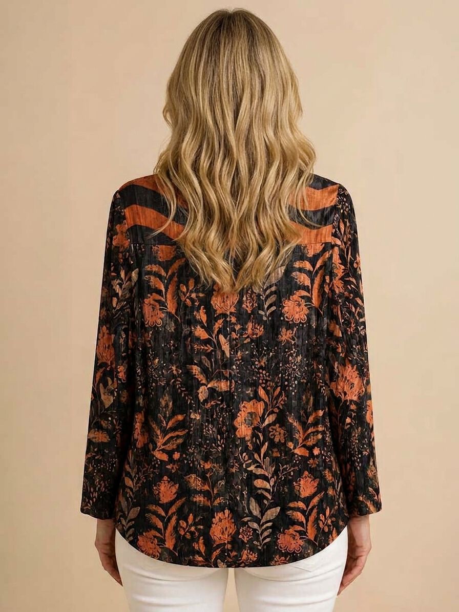 Velvet Button-Up Shirt